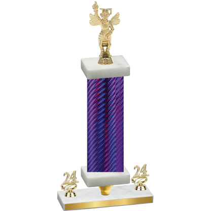 Premium Single Purple Carbon Fiber Year Academics Trophy