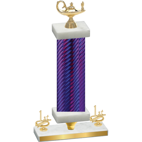 Premium Single Purple Carbon Fiber First Place Academics Trophy