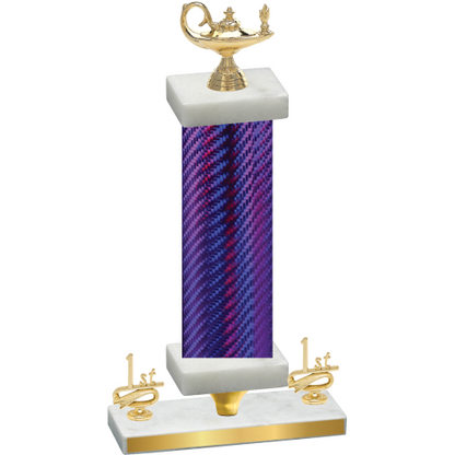 Premium Single Purple Carbon Fiber First Place Academics Trophy