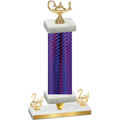 Premium Single Purple Carbon Fiber Second Place Academics Trophy