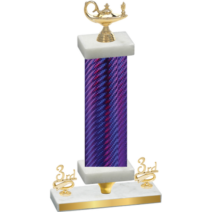 Premium Single Purple Carbon Fiber Third Place Academics Trophy