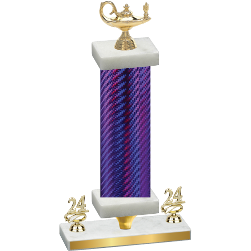 Premium Single Purple Carbon Fiber Year Academics Trophy