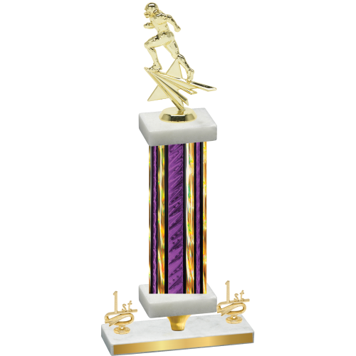 Premium Single Purple Glacier First Place Football Trophy