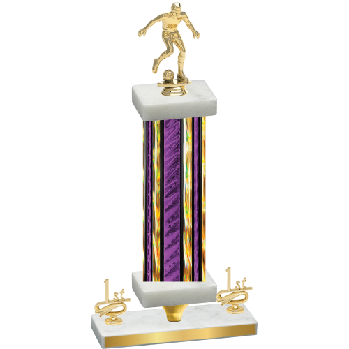 Premium Single Purple Glacier First Place Soccer Trophy