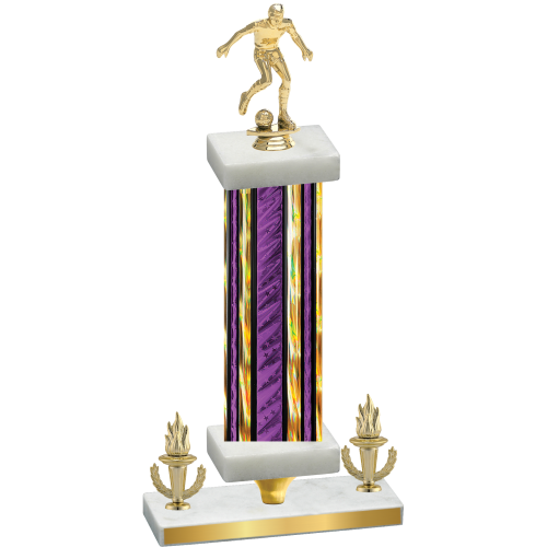 Premium Single Purple Glacier Victory Soccer Trophy