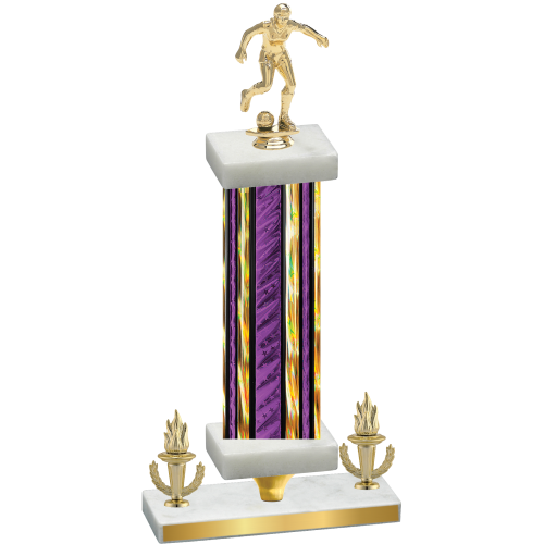 Premium Single Purple Glacier Victory Soccer Trophy