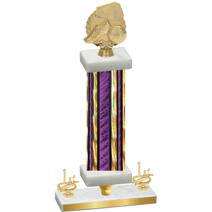 Premium Single Purple Glacier First Place Soccer Trophy