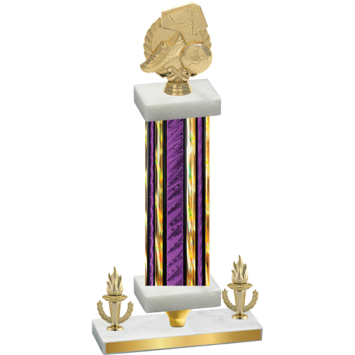 Premium Single Purple Glacier Victory Soccer Trophy