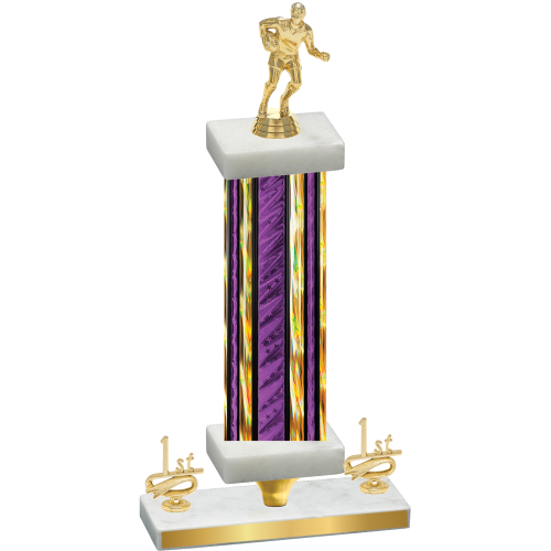 Premium Single Purple Glacier First Place Rugby Trophy