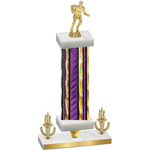 Premium Single Purple Glacier Victory Rugby Trophy