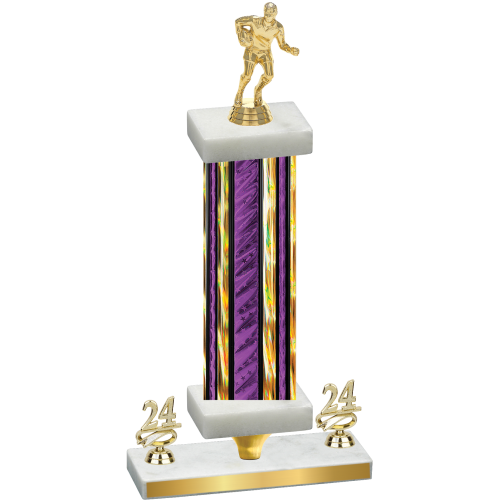 Premium Single Purple Glacier Year Rugby Trophy