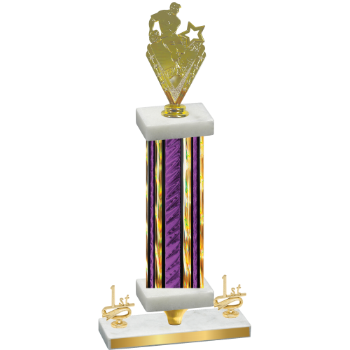 Premium Single Purple Glacier First Place Rugby Trophy