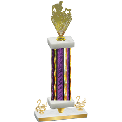 Premium Single Purple Glacier Second Place Rugby Trophy