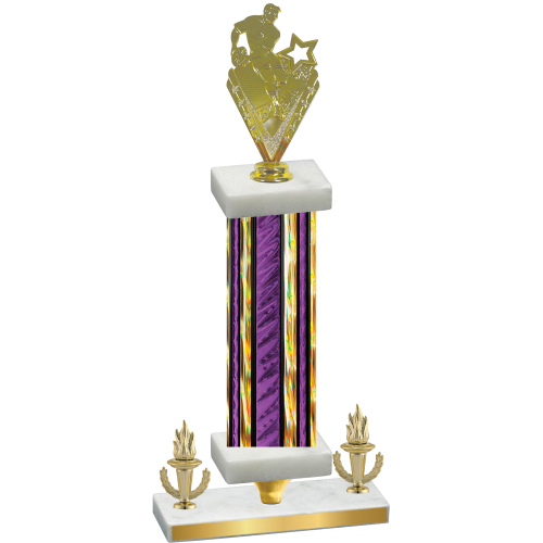 Premium Single Purple Glacier Victory Rugby Trophy