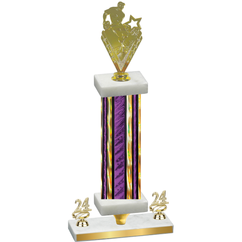 Premium Single Purple Glacier Year Rugby Trophy