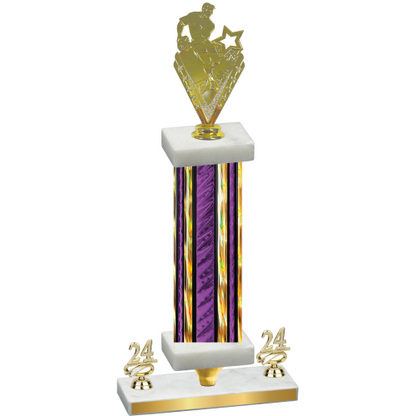 Premium Single Purple Glacier Year Rugby Trophy