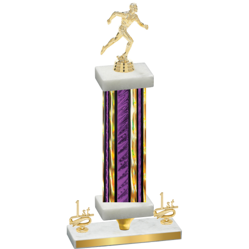 Premium Single Purple Glacier First Place Running Trophy