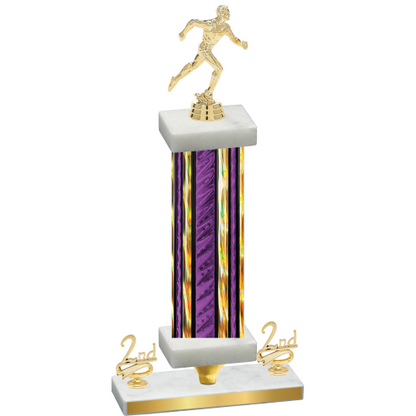 Premium Single Purple Glacier Second Place Running Trophy