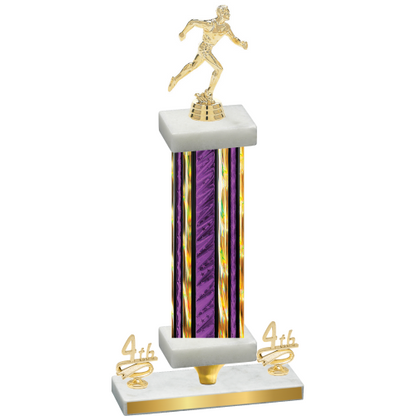 Premium Single Purple Glacier Fourth Place Running Trophy