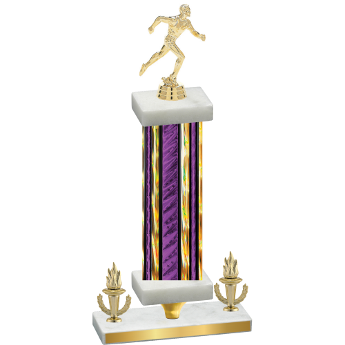 Premium Single Purple Glacier Victory Running Trophy