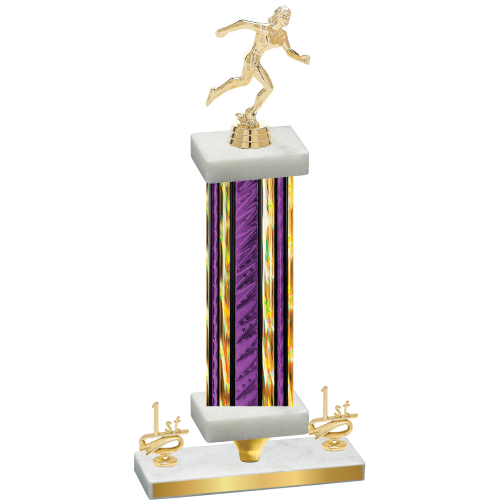 Premium Single Purple Glacier First Place Running Trophy