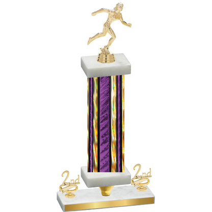 Premium Single Purple Glacier Second Place Running Trophy