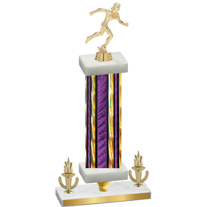 Premium Single Purple Glacier Victory Running Trophy