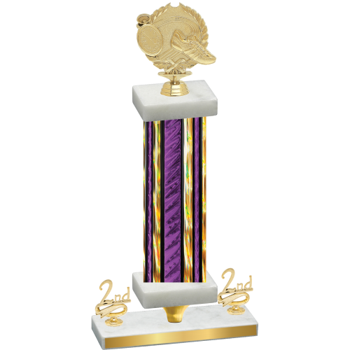 Premium Single Purple Glacier Second Place Running Trophy