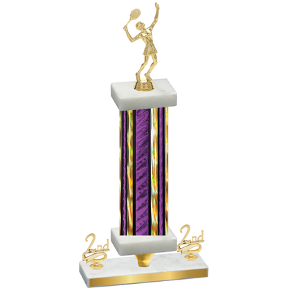 Premium Single Purple Glacier Second Place Tennis Trophy