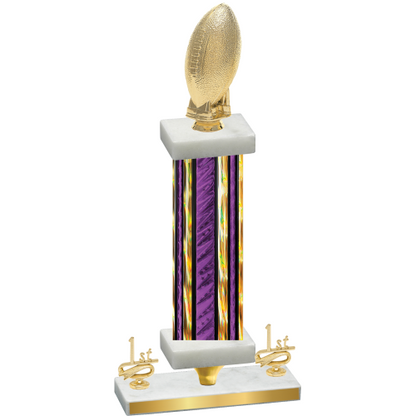 Premium Single Purple Glacier First Place Football Trophy