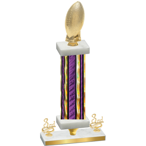 Premium Single Purple Glacier Third Place Football Trophy