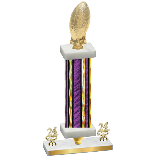 Premium Single Purple Glacier Year Football Trophy