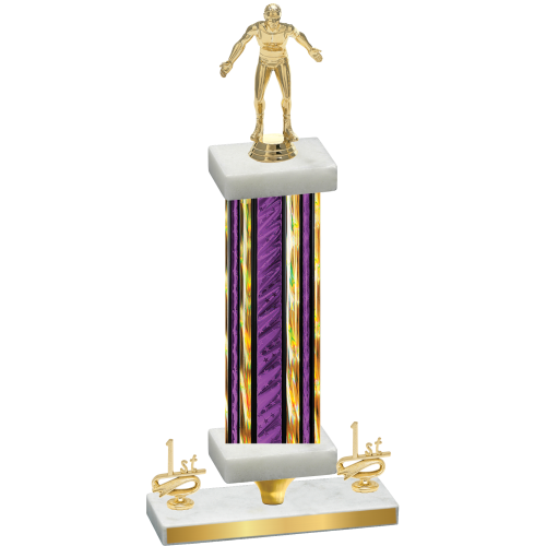 Premium Single Purple Glacier First Place Wrestling Trophy