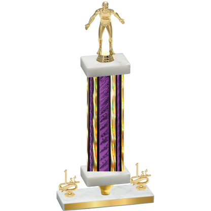 Premium Single Purple Glacier First Place Wrestling Trophy