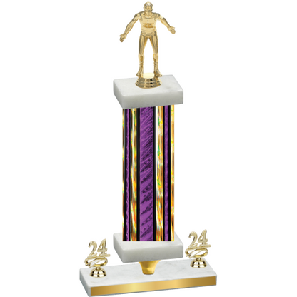 Premium Single Purple Glacier Year Wrestling Trophy