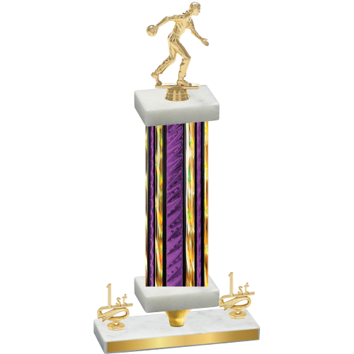 Premium Single Purple Glacier First Place Bowling Trophy