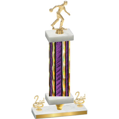 Premium Single Purple Glacier Second Place Bowling Trophy