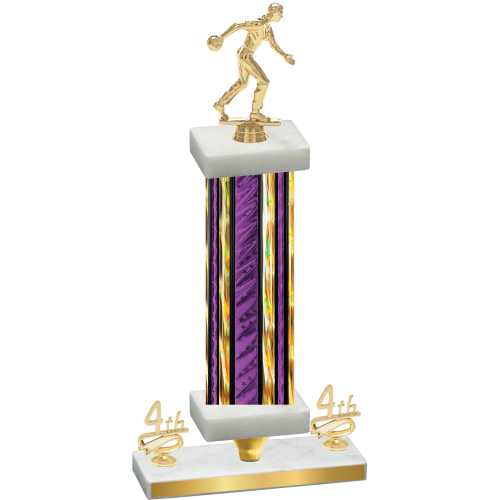 Premium Single Purple Glacier Fourth Place Bowling Trophy