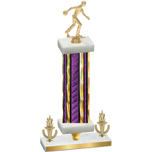 Premium Single Purple Glacier Victory Bowling Trophy