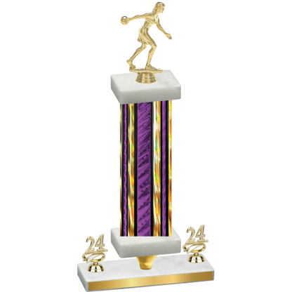 Premium Single Purple Glacier Year Bowling Trophy