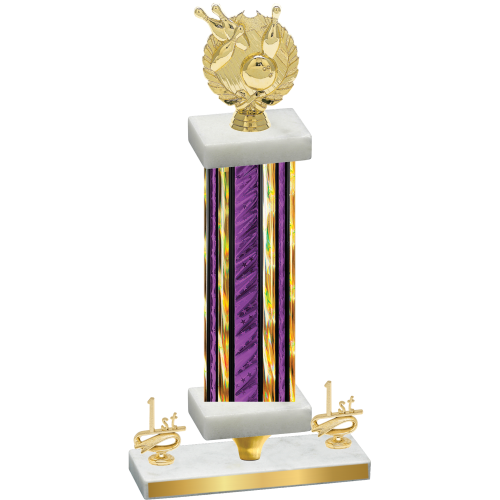 Premium Single Purple Glacier First Place Bowling Trophy