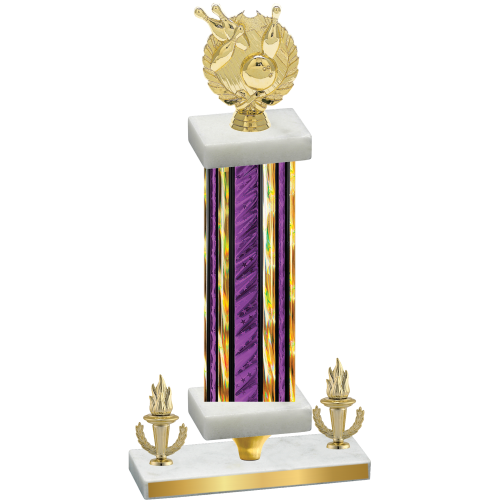 Premium Single Purple Glacier Victory Bowling Trophy