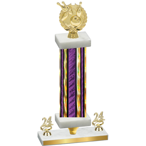 Premium Single Purple Glacier Year Bowling Trophy