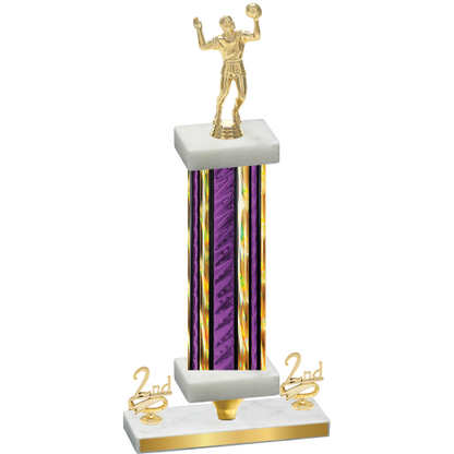 Premium Single Purple Glacier Second Place Volleyball Trophy