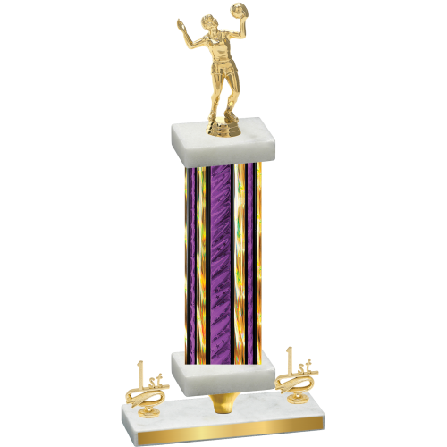 Premium Single Purple Glacier First Place Volleyball Trophy