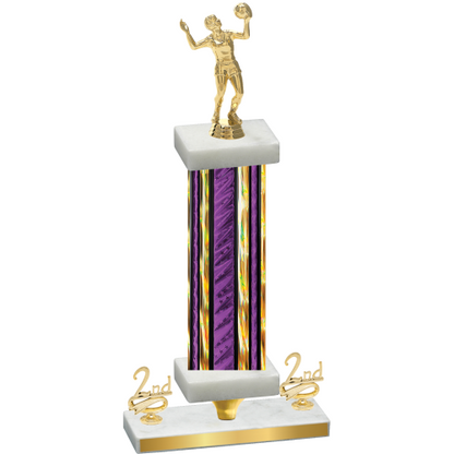 Premium Single Purple Glacier Second Place Volleyball Trophy