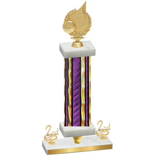 Premium Single Purple Glacier Second Place Volleyball Trophy