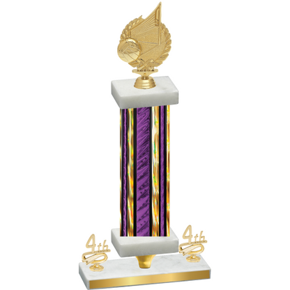 Premium Single Purple Glacier Fourth Place Volleyball Trophy