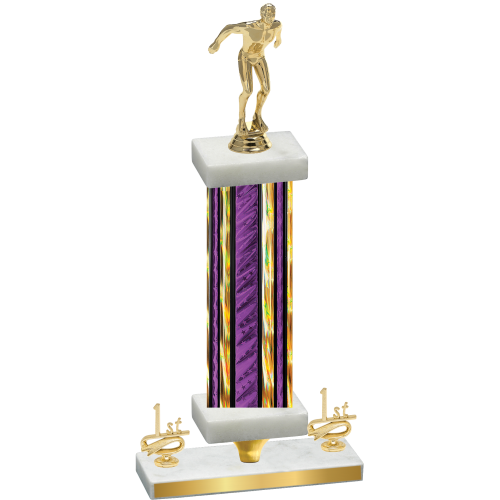 Premium Single Purple Glacier First Place Swimming Trophy