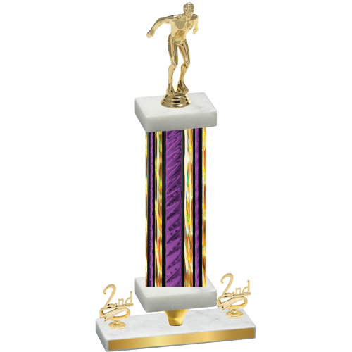 Premium Single Purple Glacier Second Place Swimming Trophy